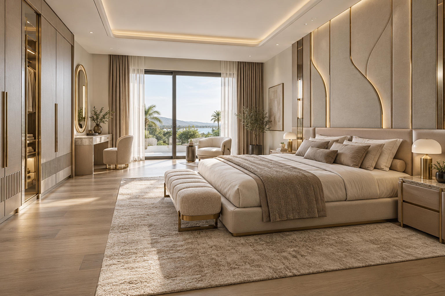 Phòng ngủ Champagne Modern - hình ảnh concept minh họa