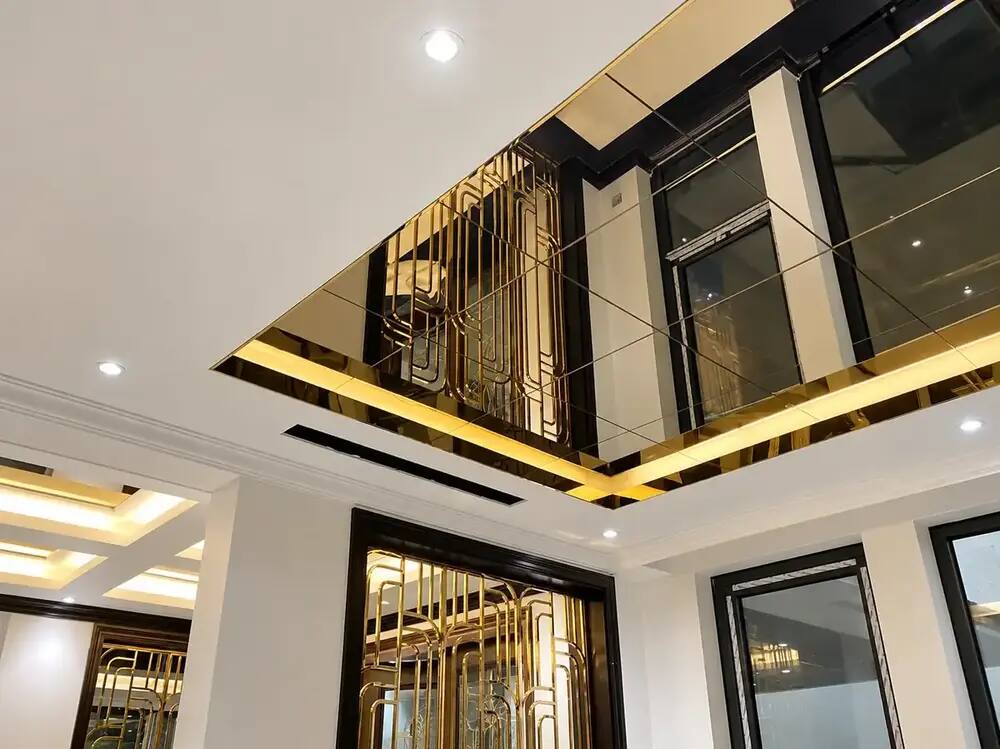 Thiết kế nội thất inox PVD — hình minh họa vật liệu và thiết kế