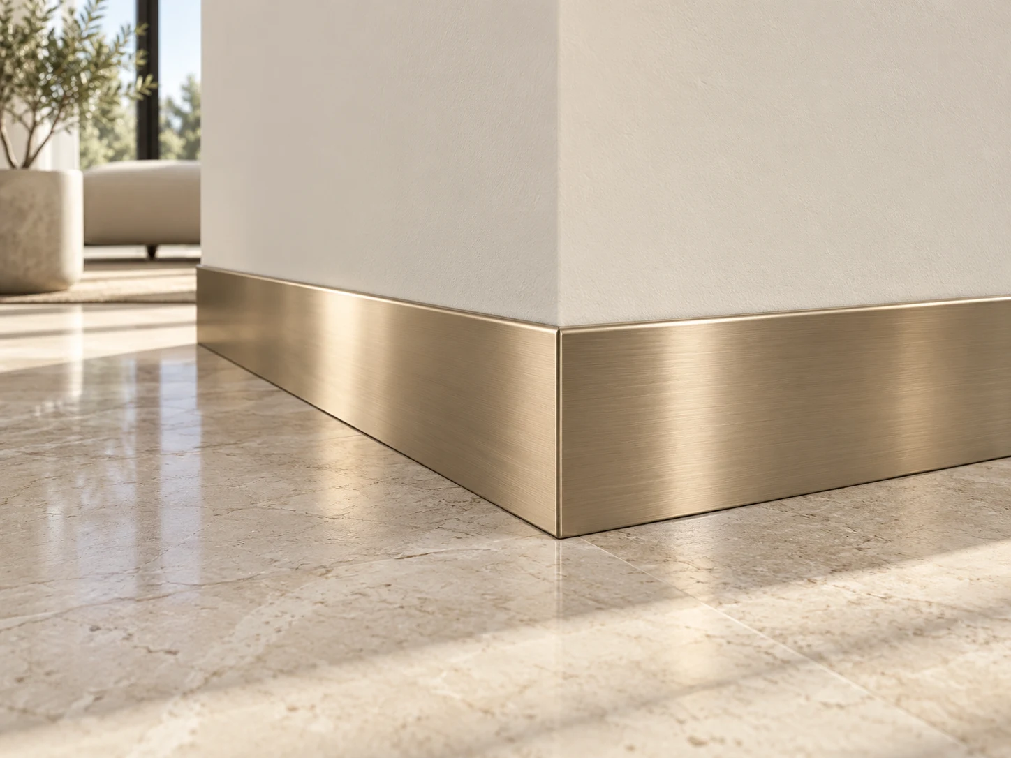 Nẹp inox chân tường, len inox — mẫu minh họa để tham khảo kiểu dáng